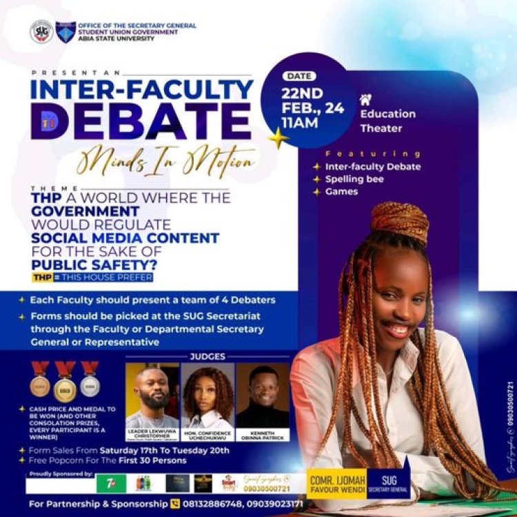 ABSU Student Week Climaxes with Inter-Faculty Debate Finals on Social Media Regulation