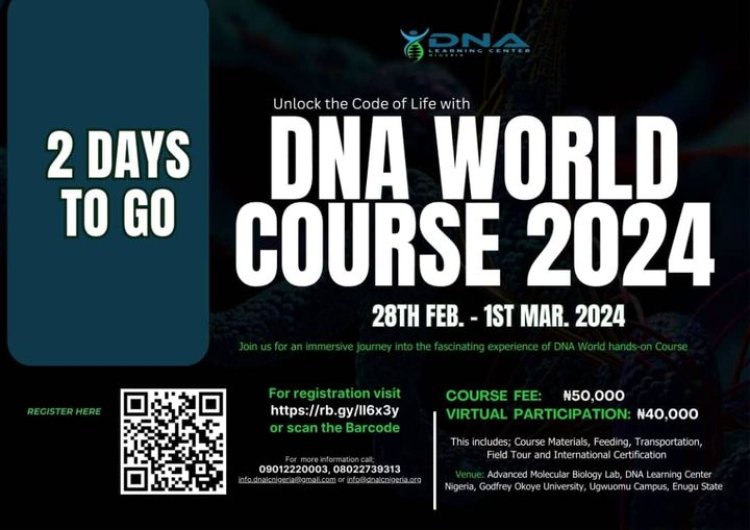 Godfrey Okoye University Prepares to Decode the Secrets of Life with DNA World Course 2024
