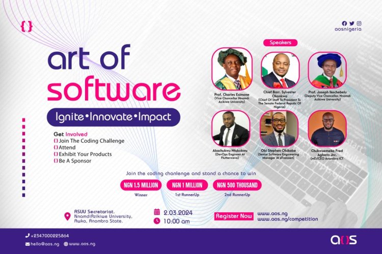 Art of Software Nigeria to Host Event at UNIZIK Featuring Cash Prizes