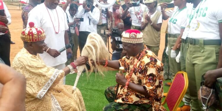 Anambra monarch confers chieftaincy title on NYSC DG