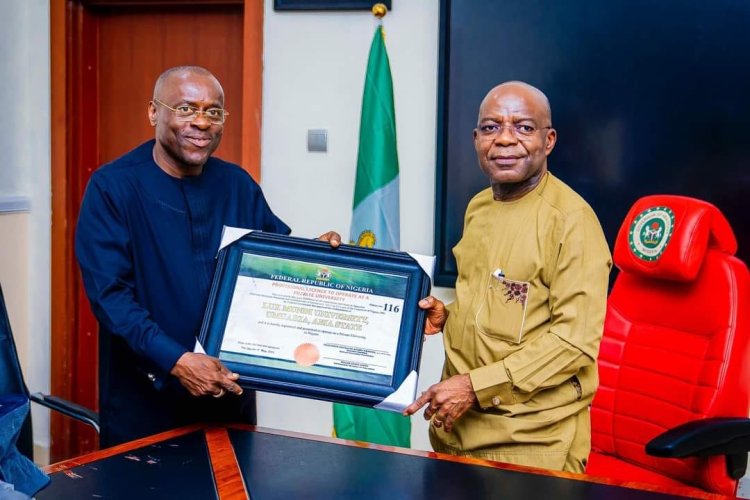 Abia State Governor Receives Operating License for Lux Mundi University
