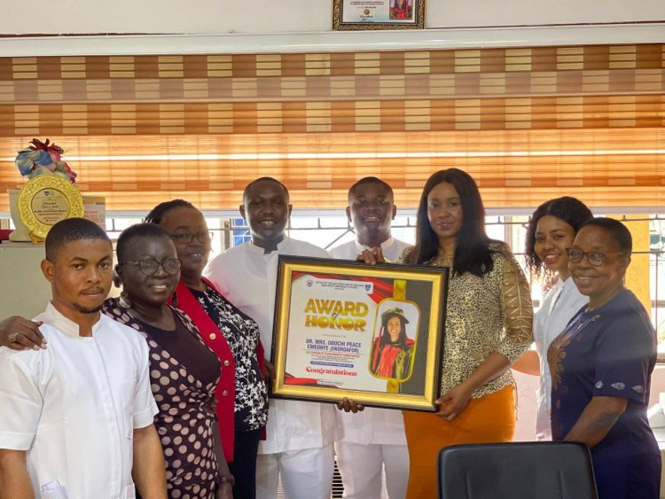 ABSU Honors  Dr. Mrs. Emeonye O.P Okoroafor for Administrative Excellence