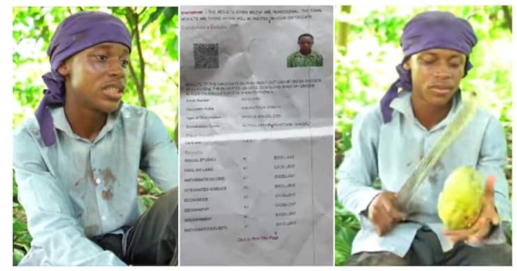 Boy from Impoverished Background Achieves Academic Milestone, Secures Eight A's in WAEC Result
