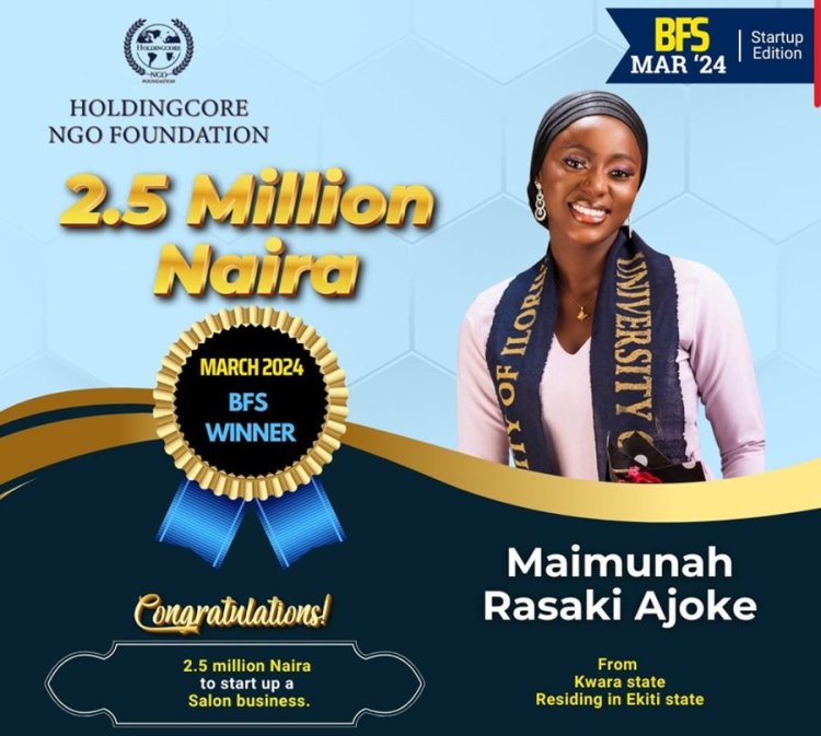 University of Ilorin Alumna Maimumah Ajoke Rasaki Wins ₦2.5 Million Business Grant