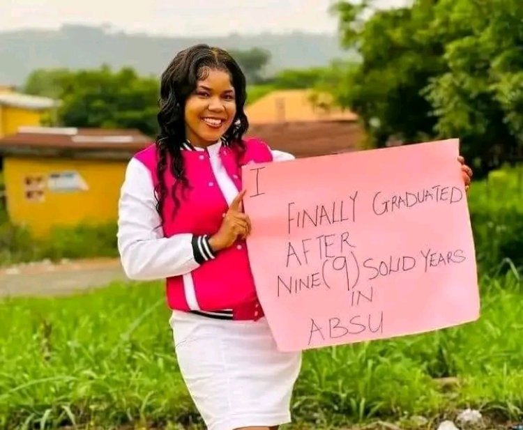 Nigerian Lady Celebrates Graduation After Nine Years at ABSU, Inspires Many with Determination