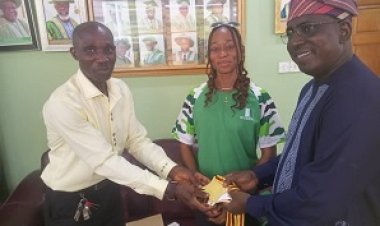 FUNAAB Grants Scholarship to Nigeria’s Sprinter Olayinka Olajide in Recognition of Outstanding Achievements