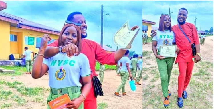 “It’s your job to train your babe in school.” Nigerian Man Advises Fellow Men As His Girlfriend Completes NYSC Service Year