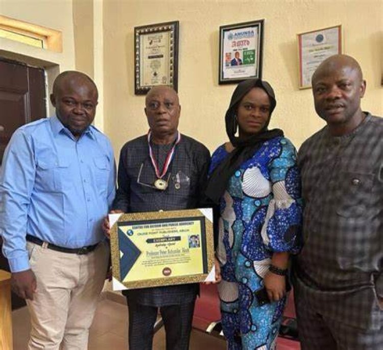 Former Acting IMSU VC Prof Peter Aka Honored for Exemplary Leadership by CRPA