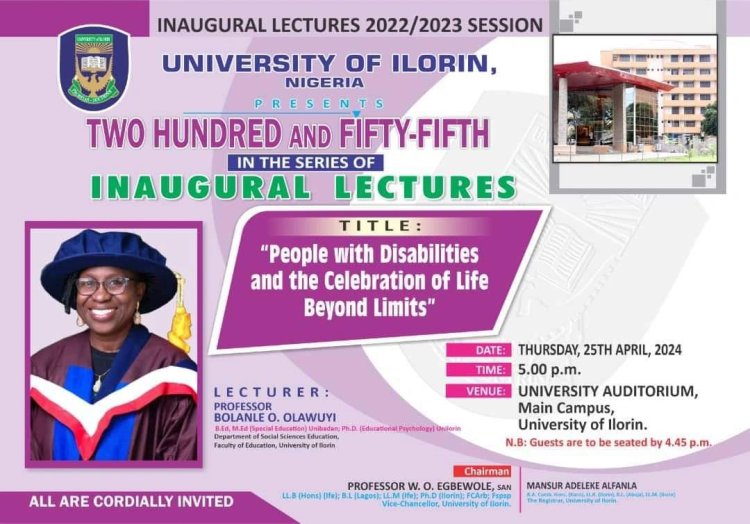 UNILORIN Don Urges Nigerian Parents to Embrace Inclusion for Children with Disabilities