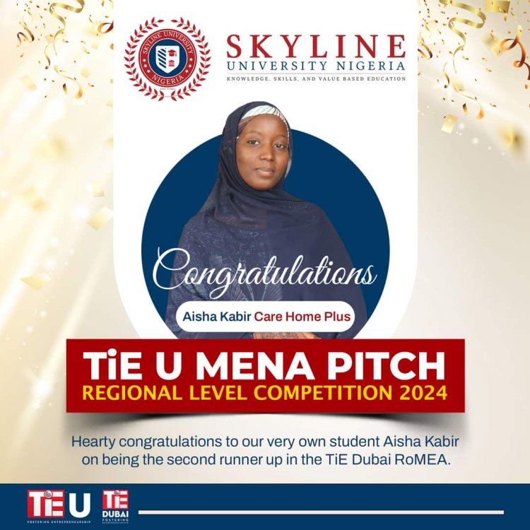 Skyline University Nigeria Student Secures Second Runner-Up Position in Prestigious TiE Dubai MENA Competition