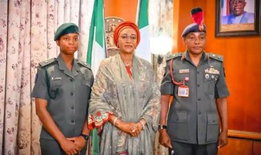 NDA Commandant Presents Historic Female Officer to First Lady