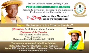 Federal University of Lafia Invites Professors and Associate Professors to Interactive Session