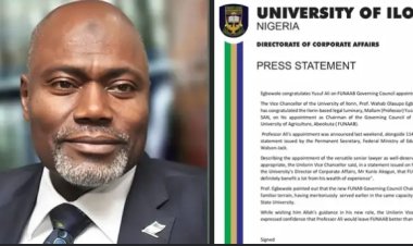UNILORIN VC Congratulates Yusuf Ali on FUNAAB Governing Council appointment
