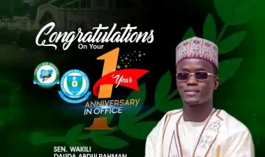 ATBU SUG President Marks One Year in Office, Celebrates Milestones and Renews Commitment to Students