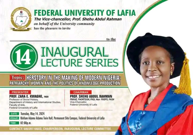 Federal University of Lafia Announces 14th Inaugural Lecture