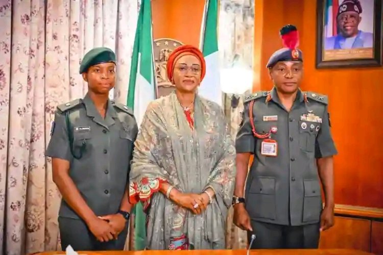 NDA Commandant Presents Historic Female Officer to First Lady