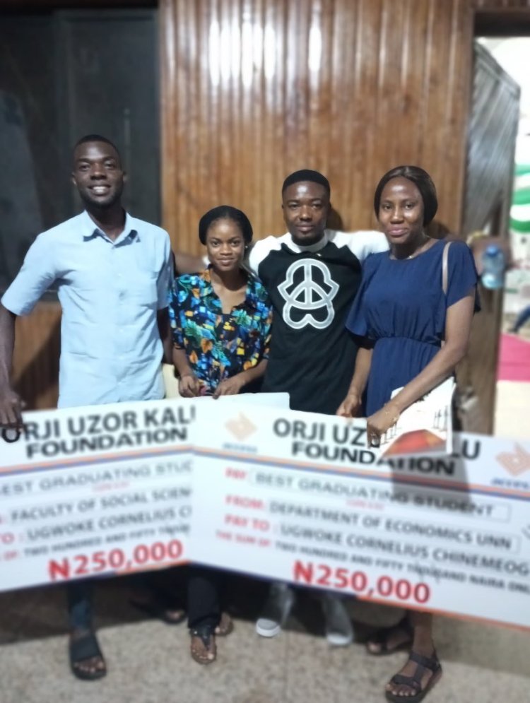 Netizens Extend Congratulations to UNN Student for Winning Orji Kalu Foundation Award