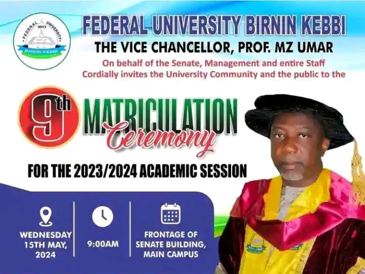 Federal University Birnin Kebbi Announces Matriculation Ceremony