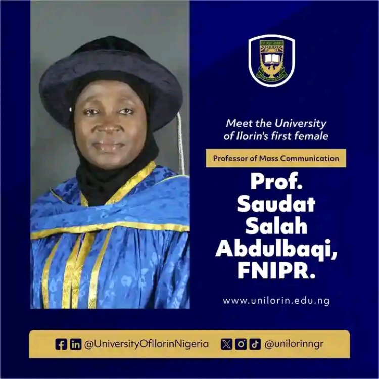 UNILORIN Appoints First Female Professor of Mass Communication