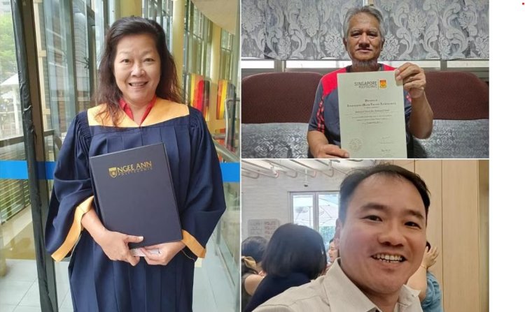 600 students in their 40s graduate from polytechnics; woman, 59, moves from banking to education