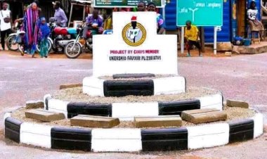 Benue Corps Member Uses NYSC Allowance to Build Roundabout in Plateau State