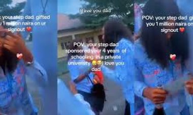 Nigerian Lady Moved to Tears as Stepfather Gifts Her ₦1 Million Upon University Graduation