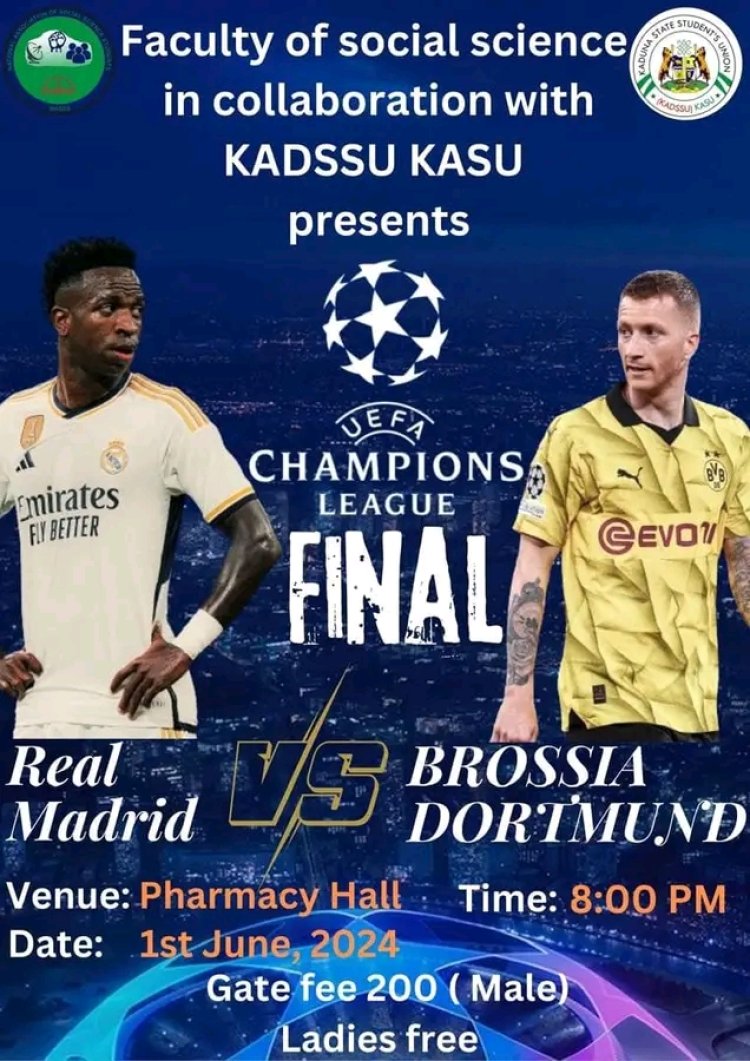 KASU Students Union Collaborates with National Association of Social Sciences Students to Host UEFA Champions League Final