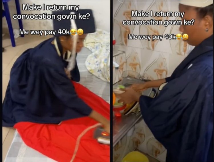 Nigerian graduate Vows Not to Return Convocation Gown After Paying ₦40k