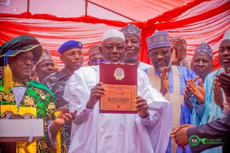 HAFEDPoly Honours Governor of Jigwa State with Distinguished Fellowship Award