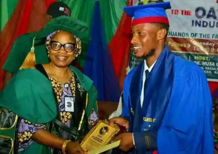 Kaduna State University Honors Outstanding Graduate, Newthing Simon