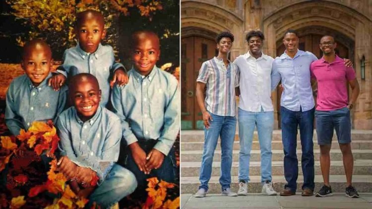 Quadruplet Brothers Graduate from Yale University, Each Achieving Academic Distinction in Diverse Fields