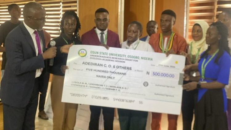 UNIOSUN Awards Research Grants to Eight Final-Year Students