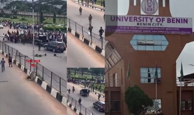 Protesting UNIBEN Students And Military Clash After  Intense Scene Showing Highway Blockage (VIDEO)