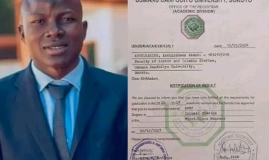 UDUS Graduate Abdulganiyu Abdulrahman Akanbi Emerges as Overall Best Student in Islamic Studies History