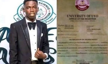 UNIUYO Graduate Pentecost Uwafia Attains First Class Honors with Exceptional CGPA