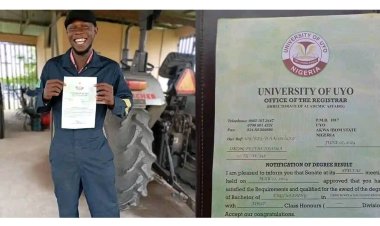 Okon Peters Joshua Graduates with First-Class Honors in Farm Power Engineering at UniUyo
