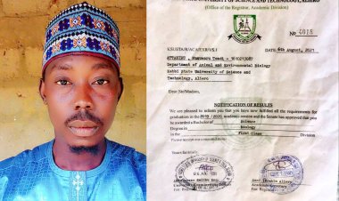 Musuwaru Attahiru Tondi Graduates with First Class Honors in Biology from Kebbi State University of Science and Technology, Aliero