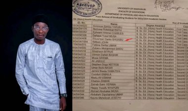 Elbasheer Shua’ibu Garko Graduates with First Class Honors in Health Education from University of Maiduguri