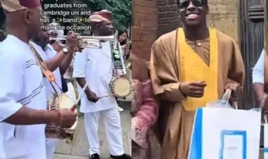 Viral video: Nigerian man Celebrates Graduation from Cambridge University with Live band Performance