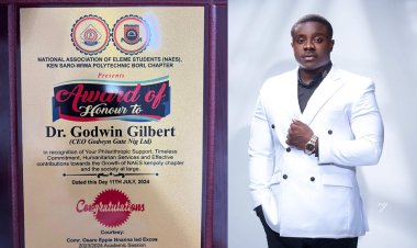 NAES Ken Saro-Wiwa Polytechnic Bori Chapter Honors Dr. Godwin Gilbert for Philanthropic Support
