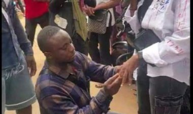 Na Me Sponsor You to University, So Let Me Tie You Down Before NYSC Take You From Me," Man Proposes at School Sign-Out Ceremony