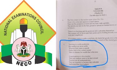 NECO Exam Question on Teaching Profession Sparks Nationwide Debate