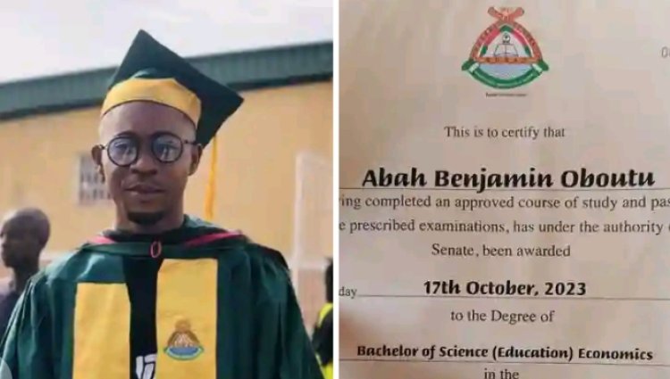 Federal University Gusau Honors Outstanding Graduate Benjamin Abah With 100,000 Naira Award