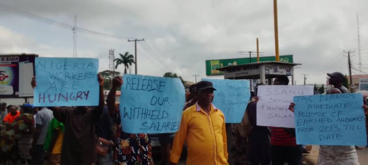 NASU, SSANU Protest at University of Ibadan, Threaten Nationwide Strike on July 18