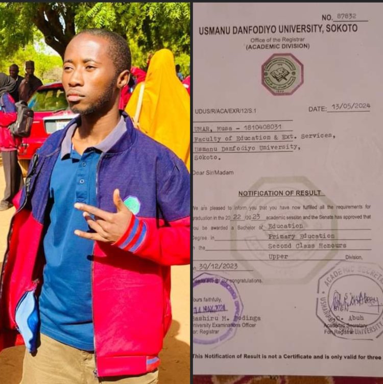 Umar Musa Triumphs With 4.48 CGPA At Usmanu Danfodiyo University Sokoto ...