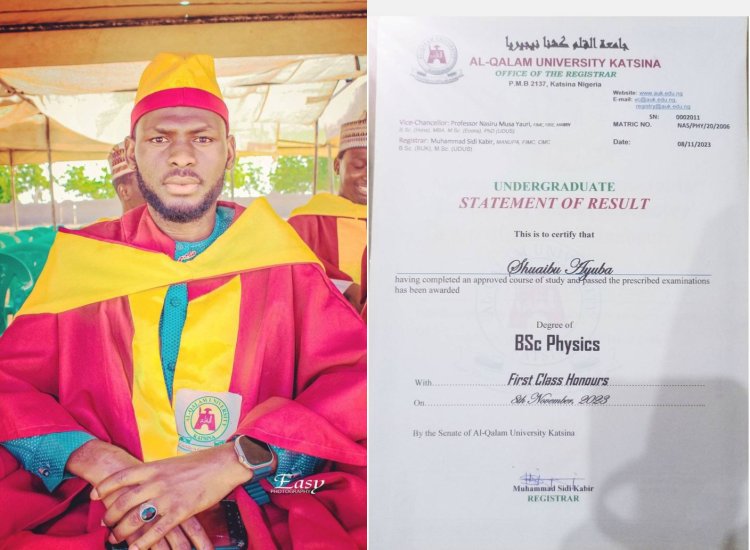 Shuaibu Ayuba Emerges Best Graduating Student at Al-Qalam University Katsina