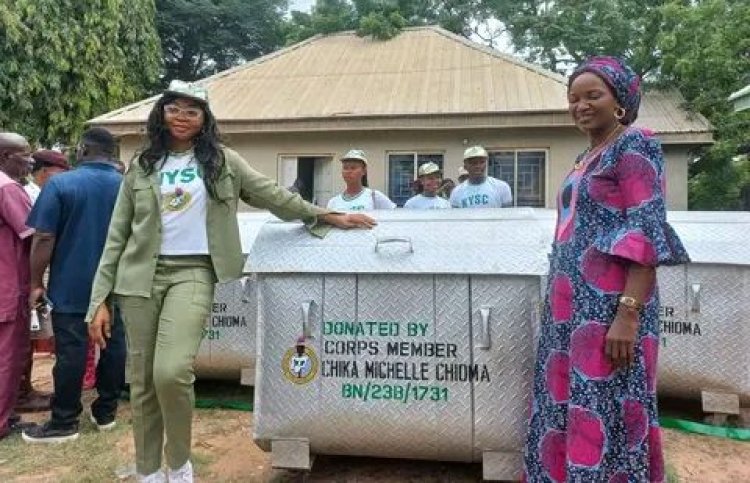 NYSC Corps Member Donates N2.5 Million Worth of Eco-Friendly Waste Dump Containers to Makurdi Markets