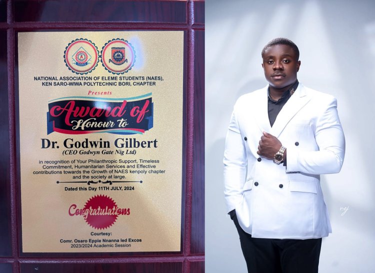 NAES Ken Saro-Wiwa Polytechnic Bori Chapter Honors Dr. Godwin Gilbert for Philanthropic Support