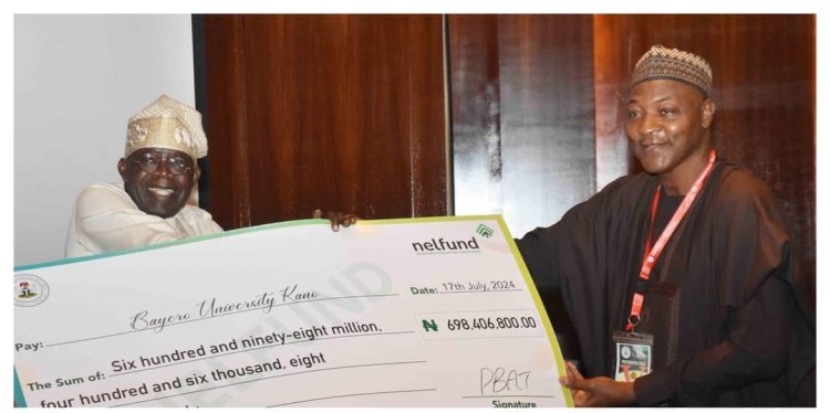 President Bola Tinubu Launches Nigeria Education Loan Fund, Presents Cheque to Bayero University Kano