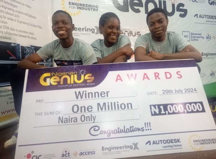 UNIPORT Mechatronic Engineering Students Win 1 Million Naira in National Engineering Competition